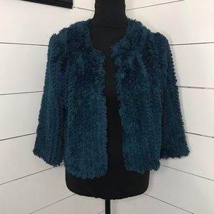 Byron Lars Teal Textured Jacket